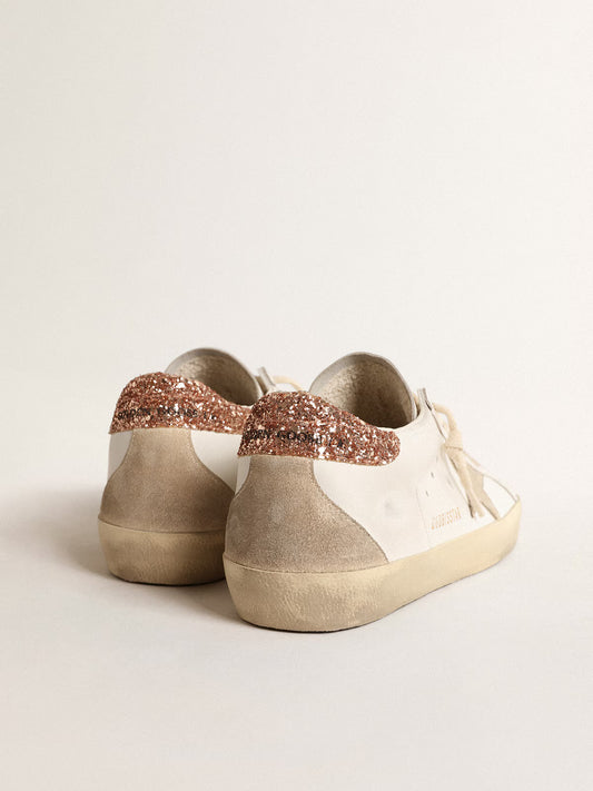 Super-Star avec étoile en daim et contrefort à paillettes rose pêche
