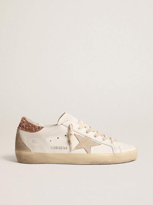 Super-Star avec étoile en daim et contrefort à paillettes rose pêche